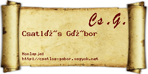 Csatlós Gábor névjegykártya