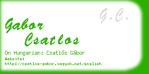 gabor csatlos business card